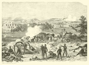 Bitwa pod Gettysburgiem, szczyt Little Round Top, 2 lipca, lipiec 1863 autorstwa American School