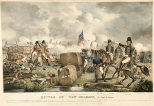 Bitwa o Nowy Orlean, wyd. 1840 (kolor lito) autorstwa American School