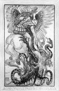 Bellerophon Slayed the Chimera, zaczerpnięty z The Wonder-Book for Girls and Boys napisanej przez Nathaniela Hawthorne