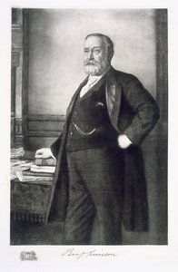 Benjamin Harrison (1833-1901), 23 prezydent Stanów Zjednoczonych Ameryki, wyd. 1901 (fotograwiura) autorstwa American School