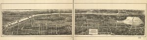 Widok z lotu ptaka na tę część 23. i 24. dzielnic miasta Nowy Jork, leżącą na zachód od New York and Harlem Railroad oraz Grand Boulevard and Concourse, łączącej wyspę Manhattan z systemem parkowym na północ od rzeki Harlem autorstwa American School