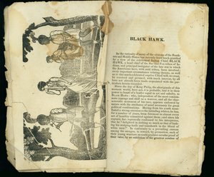 Black Hawk, z Narracji o niewoli i opatrznościowej ucieczce pani Jane Lewis, 1834 autorstwa American School