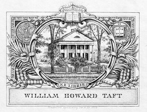 Ekslibris prezydenta Williama H. Tafta (1857-1930) 1909 (druk) autorstwa American School