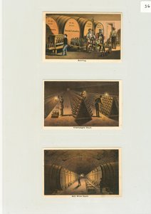 Skarbiec butelkowania i szampana, Karty handlowe do winnicy, ok. 1876 (kolor lito) autorstwa American School