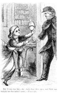Ale było już za późno: losowanie otworzyło się i Beth wpadła prosto w ramiona ojca, 1868 autorstwa American School