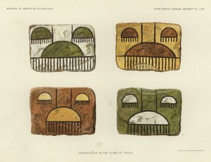 Płyty ołtarzowe Cakwalenya w Walpi (kolorowa litografia) autorstwa American School