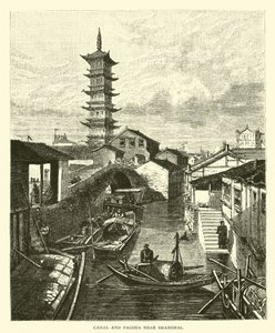 Kanał i Pagoda w pobliżu Szanghaju autorstwa American School