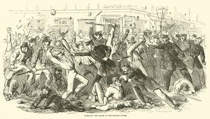 Szarża policji w Urzędzie Trybunowym, lipiec 1863 r. autorstwa American School