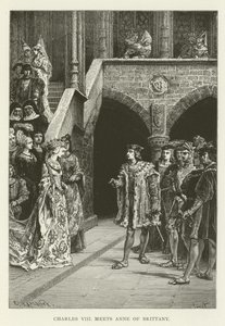 Karol VIII spotyka Annę Bretanii autorstwa American School