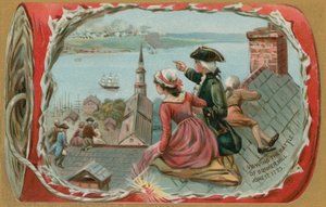 Dzieci oglądające bitwę pod Bunker Hill, 17 czerwca 1775 autorstwa American School