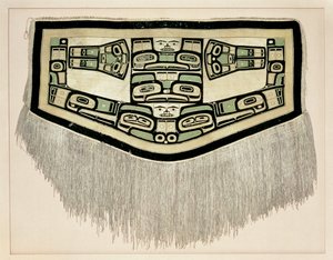 Koc Chilkat, przed 1832 r. (wełna kóz górskich i kora żółtego cedru) autorstwa American School