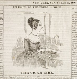 Cigar Girl, pierwsza strona „New York Sunday Atlas”, 13 września 1840 r autorstwa American School