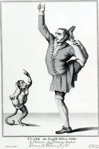 Clark the English Posture Maker, zaczerpnięty z serii The Cryes of the City of London Drawne after the Life, rycina wg Marcellusa Laroon II, wyd. Pierce Tempest, 1688 autorstwa American School