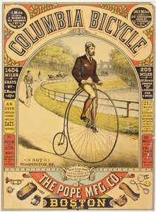 Reklama rowerowa Columbia, ok. 1890 (chromolitografia) autorstwa American School