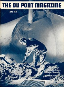 Commercial Fertilizer, przednia okładka magazynu DuPont, czerwiec 1938 r. autorstwa American School
