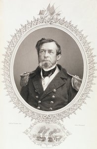 Komandor Andrew Hull Foote, z „Historii Stanów Zjednoczonych”, tom. II, Charles Mackay, ryt G. Stodart z fotografii autorstwa American School