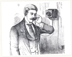 Telefon kondensatorowy w użyciu, z The Electric Telephone George