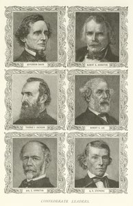 Liderzy Konfederacji, Jefferson Davis, Albert S Johnston, Thomas J Jackson, Robert E Lee, Joseph E Johnston, AH Stephens autorstwa American School