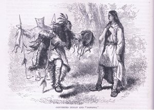 Nawróceni Indianie „Powows” 1695, ilustracja z pubu Cassell