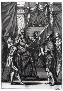 Cortes i Montezuma, z „Historii podboju Meksyku” Antonio de Solis y Rivadeneira Solis, 1691 autorstwa American School