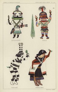 Cotokinunwu, Kaisale, Paiakyamu, Kaisale Mana (litografia kolorowa) autorstwa American School