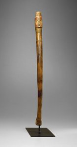 Coup Stick, Yankton Sioux, ok.1880 (drewno, mosiężne gwoździe, ślady po pigmentach i pilnikach na gorąco) autorstwa American School