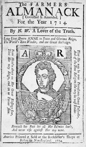 Strona tytułowa do The Farmers Almanack, 1714 (druk) autorstwa American School
