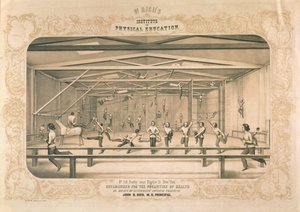 Instytut Wychowania Fizycznego dr Richsa, grawerowany i wyd. przez Wm. Endicott & Co, Nowy Jork, 1850 autorstwa American School