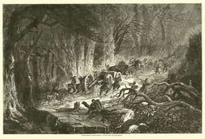 Przeciąganie artylerii przez góry, sierpień 1863 autorstwa American School
