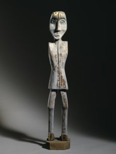 Figura kubełkowa, Chippewa, koniec XIX w. (drewno, żelazne gwoździe i pigment) autorstwa American School