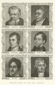 Angielscy poeci XIX wieku, Edwin Arnold, ST Coleridge, Robert Burns, Thomas Moore, Lord Byron, Sir Walter Scott autorstwa American School