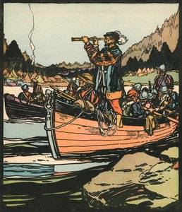 Odkrywcy: Jacques Cartier na rzece Świętego Wawrzyńca autorstwa American School