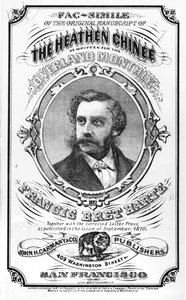 Faksymile oryginalnego rękopisu „The Heathen Chine” Francisa Breta Harte (1836-1902), z „Overland Monthly”, 1871 autorstwa American School