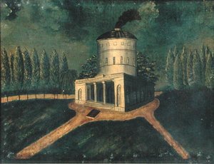 Fairmount Waterworks, c.1838 (olej na płótnie) autorstwa American School