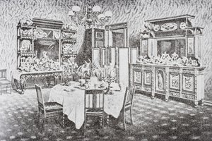 Rodzinna jadalnia Białego Domu w latach 90. XIX wieku, Waszyngton, Stany Zjednoczone Ameryki autorstwa American School