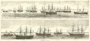 Flota federalna w Hampton Roads, grudzień 1864 r autorstwa American School