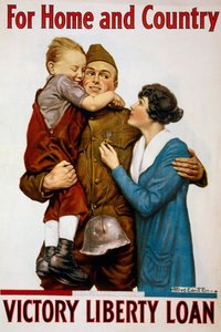 Plakat Pożyczki Liberty w domu i kraju autorstwa American School