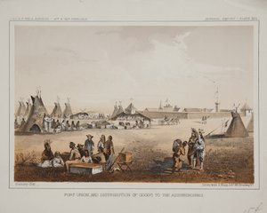 Fort Union i dystrybucja towarów do assiniboinów autorstwa American School