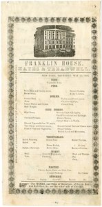 Menu Domu Franklina na 23 maja 1844 r., 1844 r. (menu grawerowane) autorstwa American School