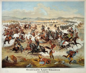 Ostatnia bitwa generała Custera pod Little Bighorn, 25 czerwca autorstwa American School