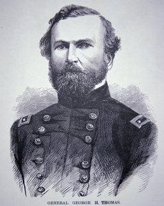 Generał George H. Thomas (1816-70) (grawerowanie) autorstwa American School