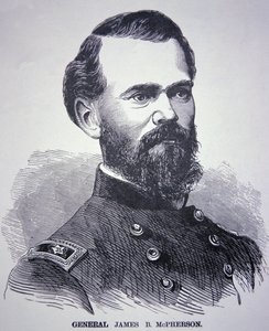 Generał James Birdseye McPherson (1828-64) (grawerowanie) autorstwa American School