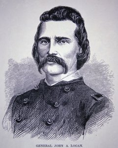 Generał John Alexander Logan (1826-86) (grawerowanie) autorstwa American School