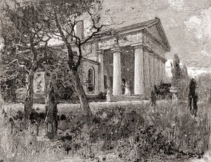 Dom generała Roberta E. Lee, Arlington, Wirginia, w XIX wieku, z "The Century Illustrated Monthly Magazine", opublikowanego w 1884 r. (rycina) autorstwa American School