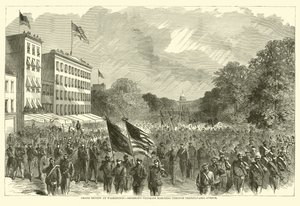 Wielka recenzja w Waszyngtonie weteranów Shermana maszerujących przez Pennsylvania Avenue, maj 1865 r autorstwa American School