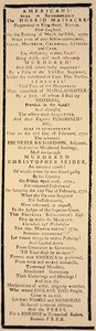 Folheto comentando a absolvição do capitão Preston e seis soldados após seu julgamento em outubro de 1771 (litho)polys autorstwa American School