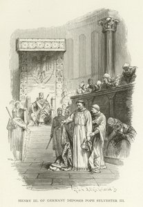 Henryk III Niemiec obala papieża Sylwestra III autorstwa American School
