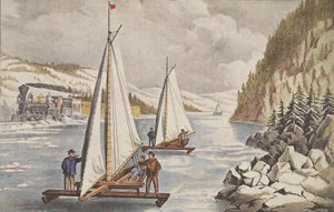 Ice-Boat Race on the Hudson, pub. C. 1855, Currier & Ives autorstwa American School