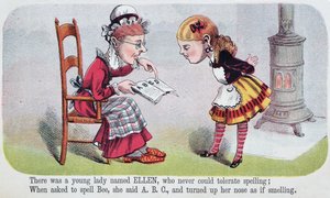 Ilustracja z Ellen, rym w Nonsense for Girls, broszurze wydanej przez McLoughlin Brothers, Nowy Jork, 1874 autorstwa American School