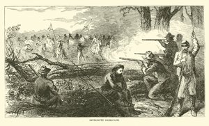 Zaimprowizowana barykada, lipiec 1863 autorstwa American School